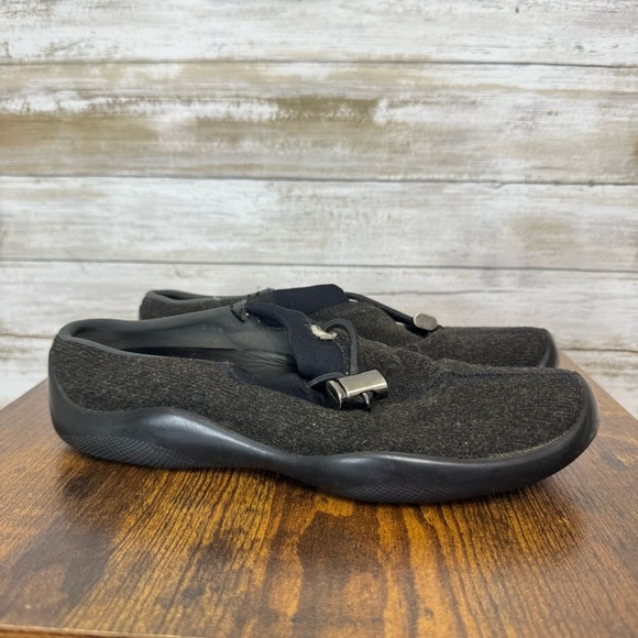 Prada Sport Loafers Black Wool Women Leather Rubber Y2K Designer Luxury 35.5 5.5 - Picture 1 of 13